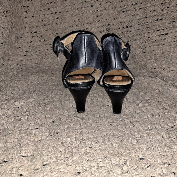 MIZ MOOZ-Strawberry-Black Leather-Ankle Wrap Heels-Sz 8-Excellent - Picture 6 of 8